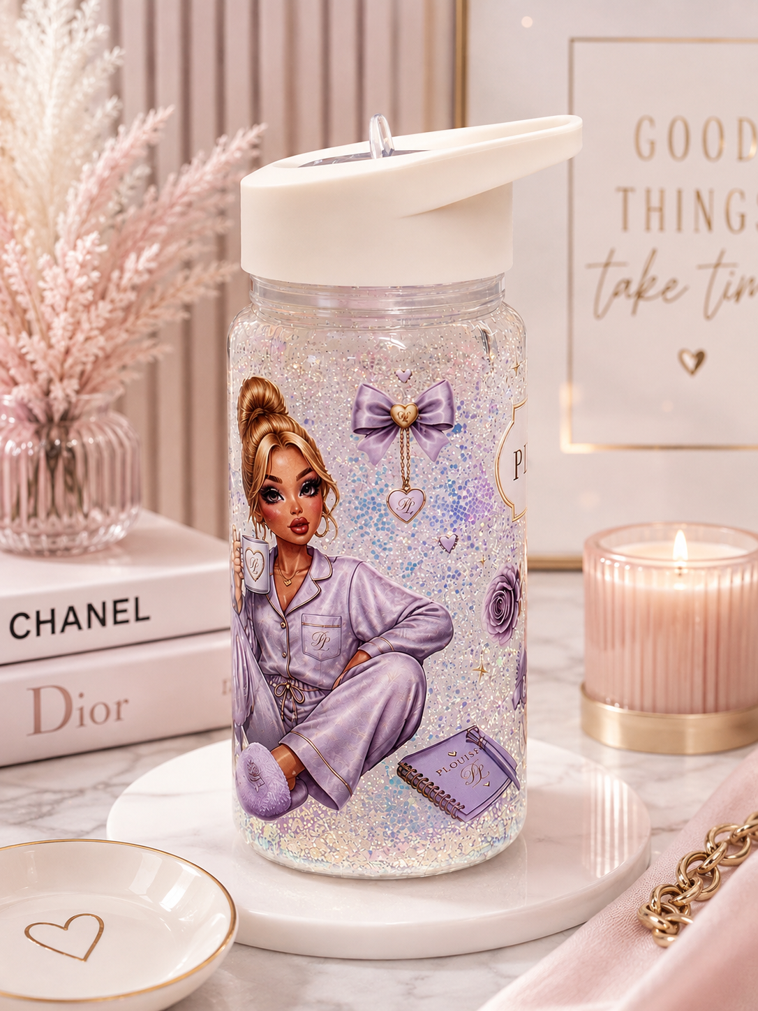 10oz kids snowglobe drinks bottle