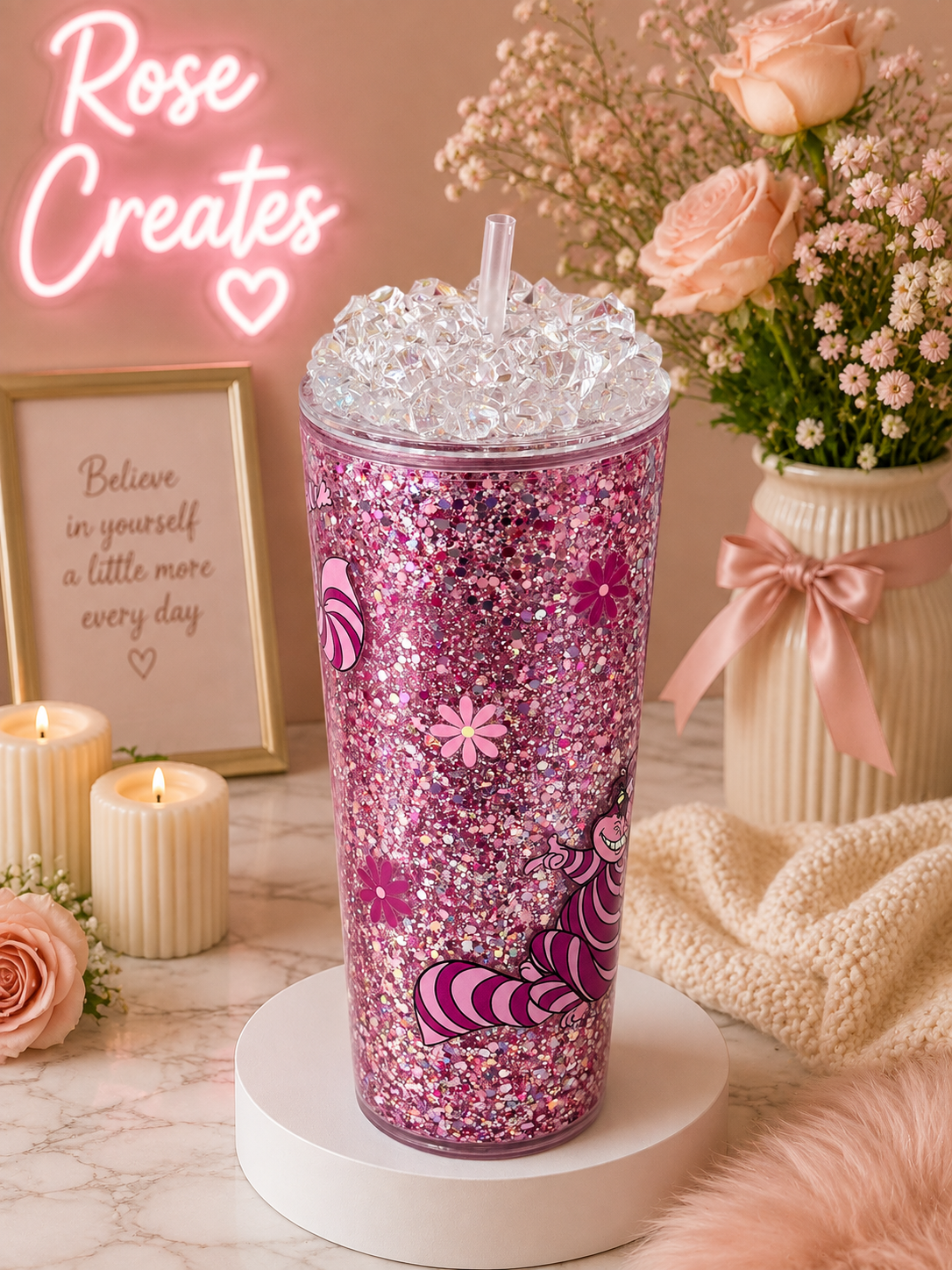 24oz wonderland snowglobe tumbler